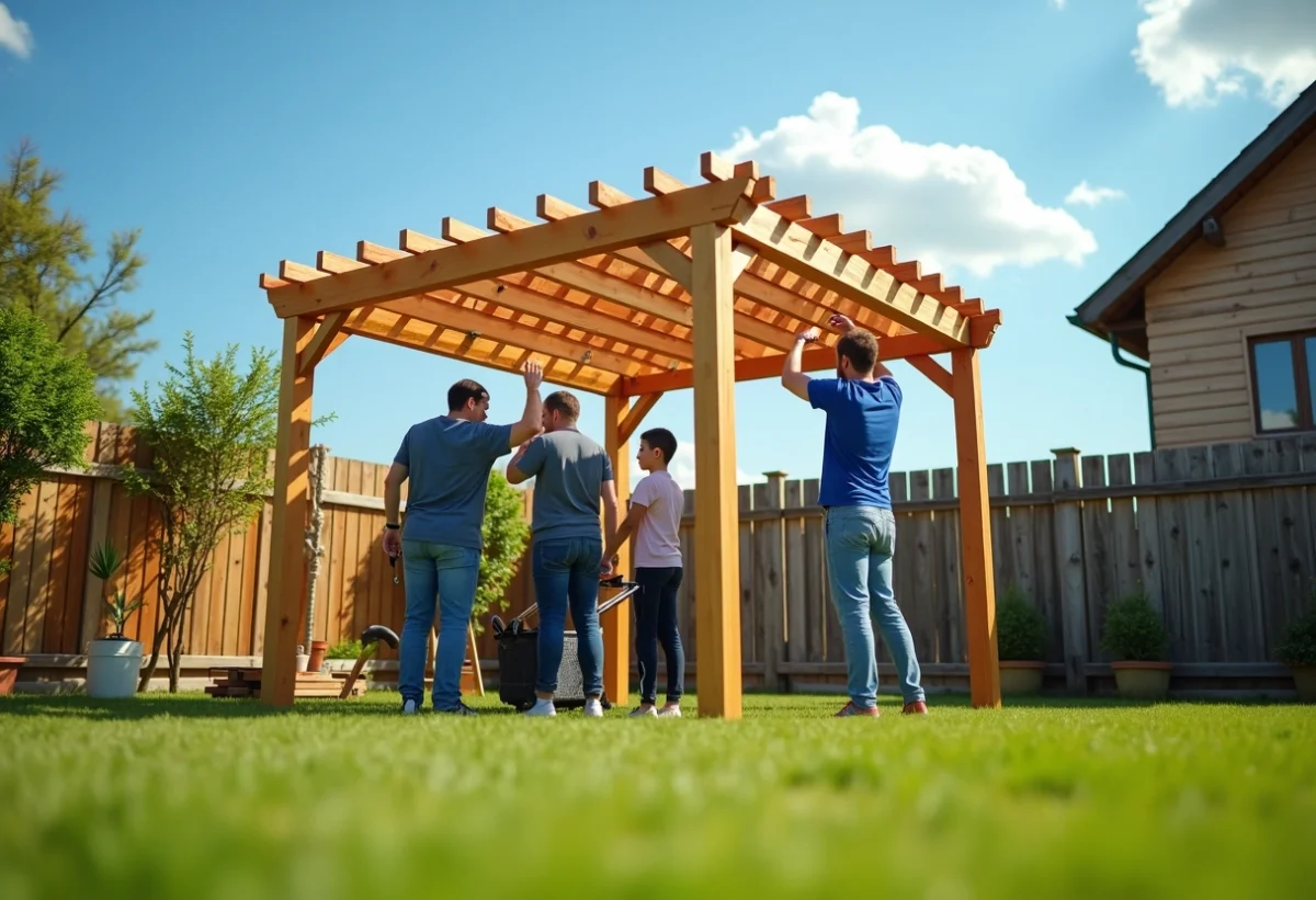 Montage expéditif et ingénieux d’une pergola en kit de bois : guide exhaustif